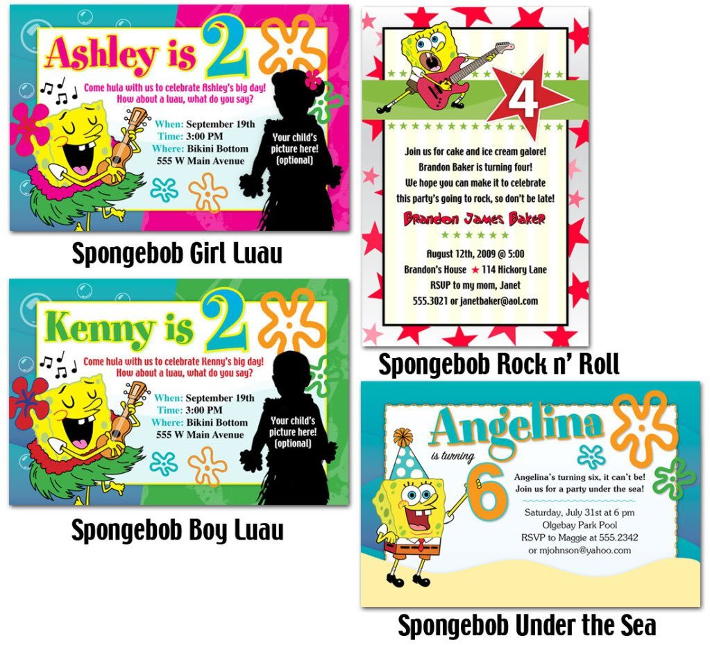Make Your Own Spongebob Birthday Invitations
