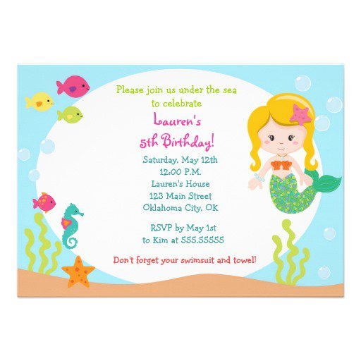 Mermaid Party Invitation Card