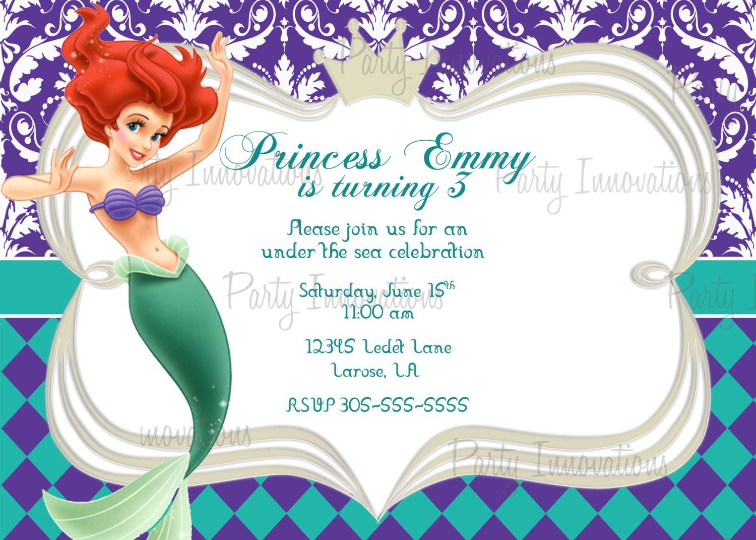 Mermaid Party Invitation Templates