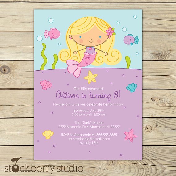 Mermaid Printable Party Invitations