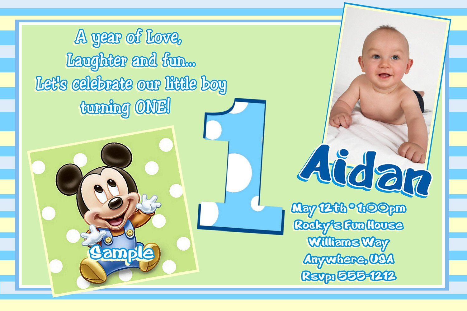 Mickey First Birthday Invitation Wording