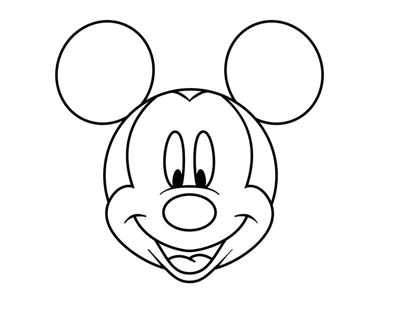Mickey Mouse Face Coloring Pages