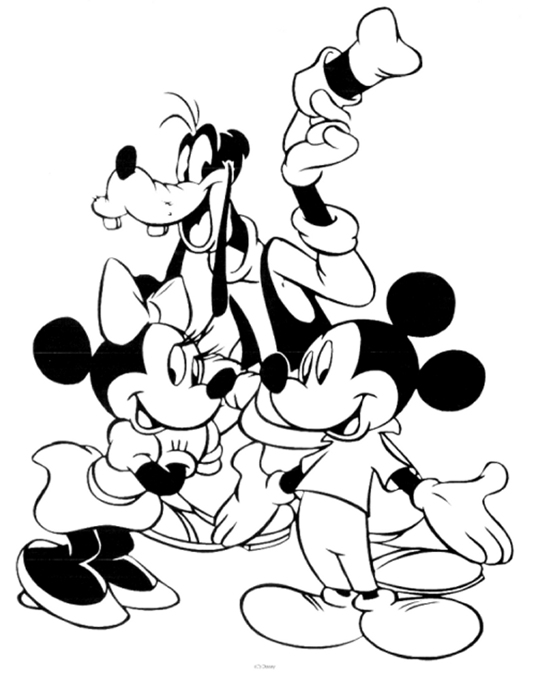 Mickey Mouse Face Coloring Pages Print