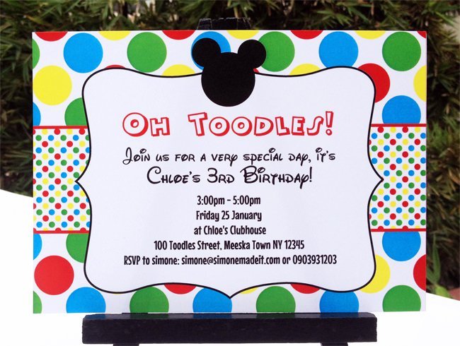Mickey Mouse Invitation Wording