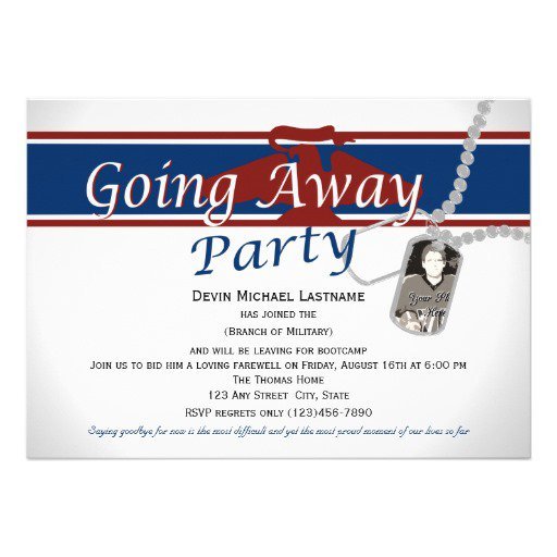 Military Farewell Party Invitation Wording
