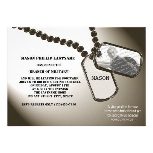 Military Going Away Party Invitation Wording