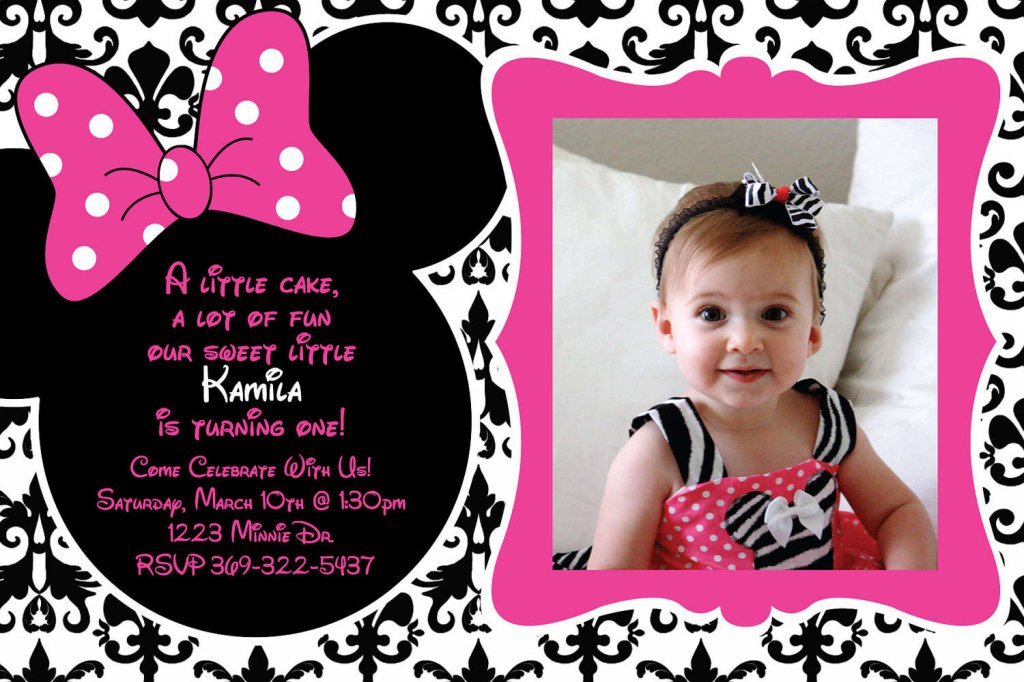 Minnie Mouse 1st Birthday Invitations