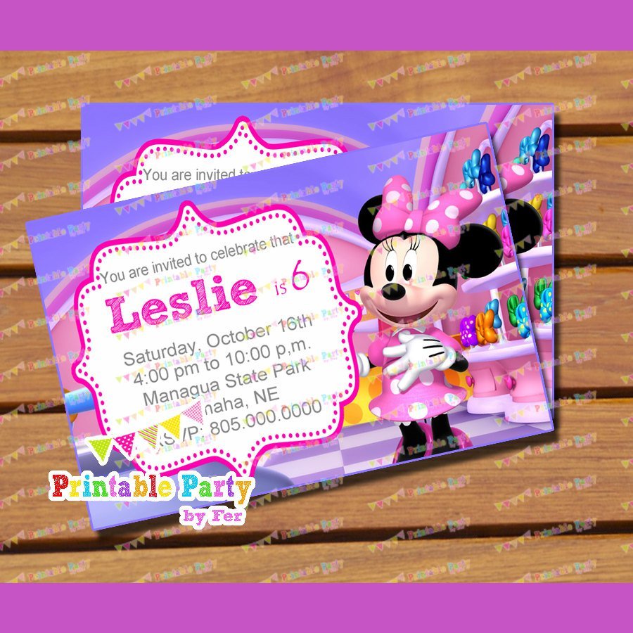 Minnie Mouse Bowtique Invitations