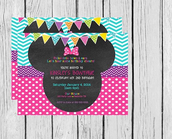 Minnie Mouse Bowtique Party Invitations