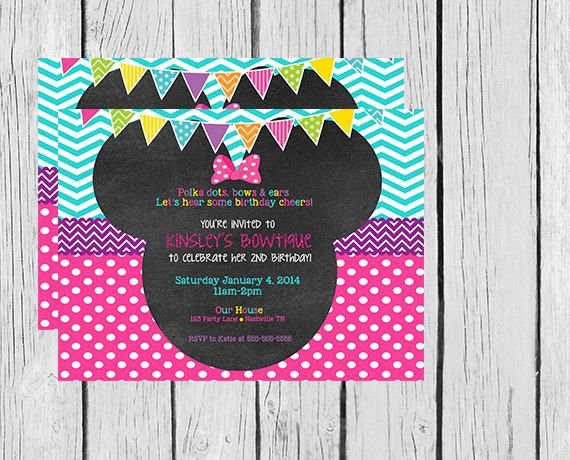 Minnie Mouse Bowtique Party Invitations