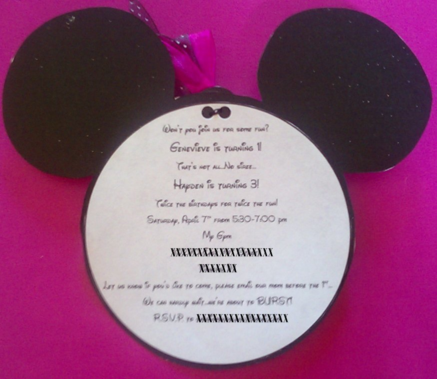 Minnie Mouse Homemade Invitations