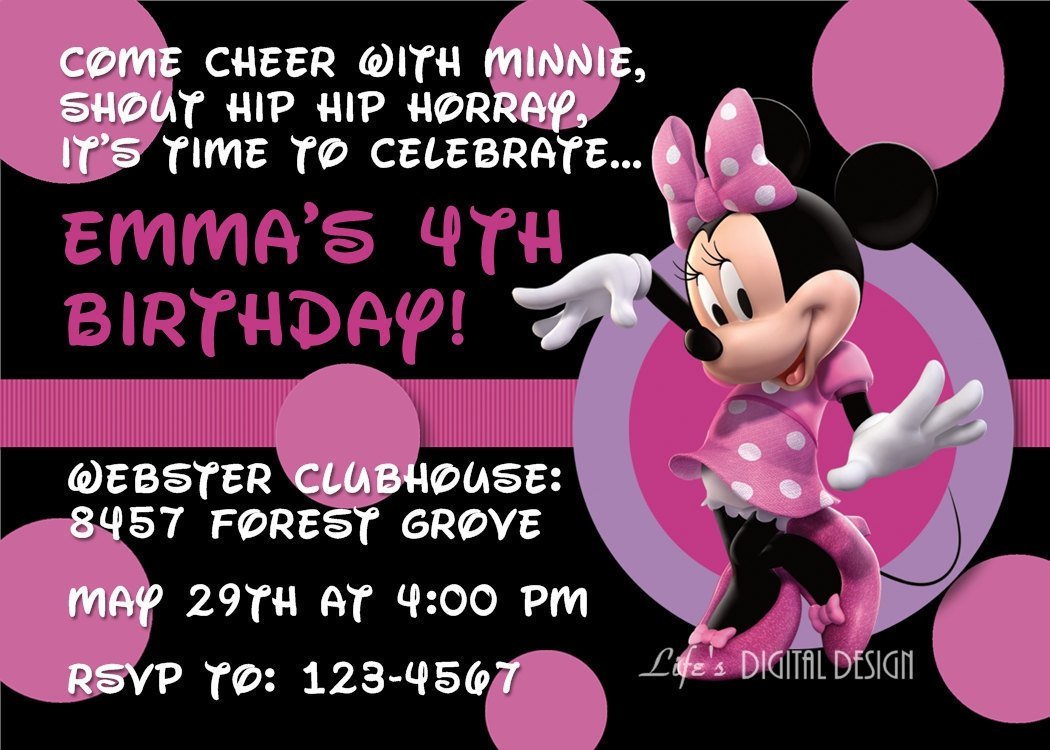 Minnie Mouse Invitation Template Printable