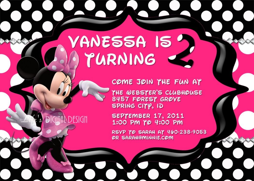 Minnie Mouse Printed Invitations