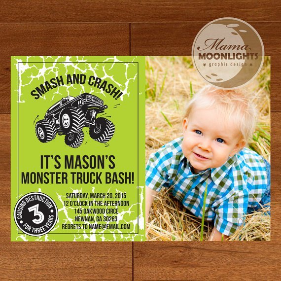 Monster Truck Invitation Boy Printable