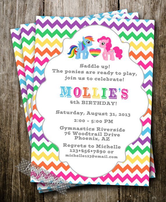 My Little Pony Blank Birthday Invitations