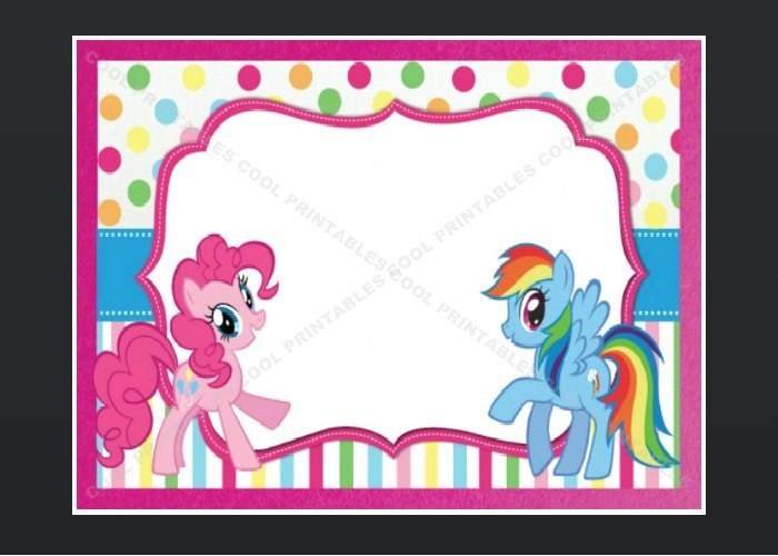 My Little Pony Blank Invitations