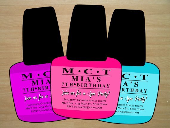 Nail Party Printable Invitation Templates