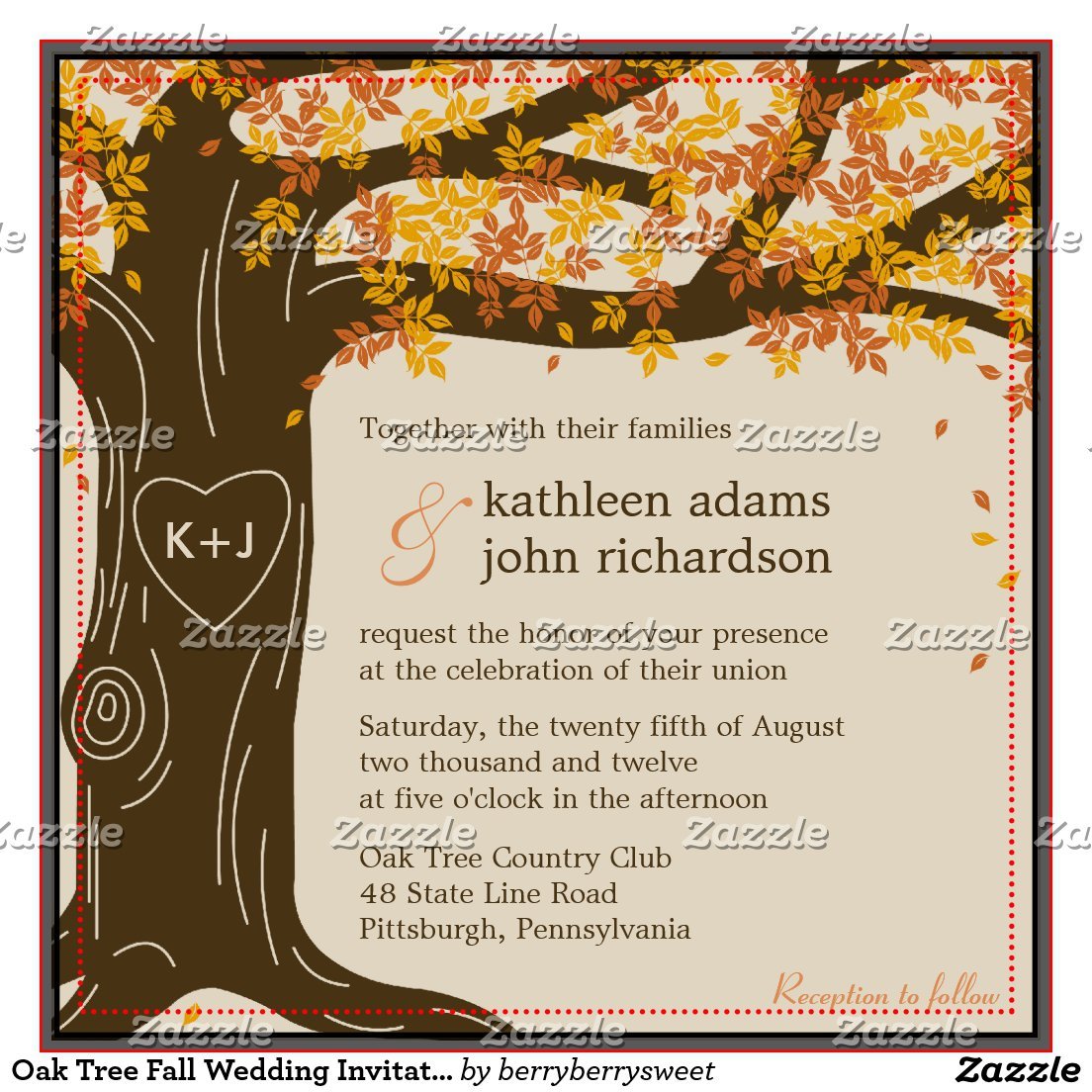 Oak Tree Wedding Invitations Templates