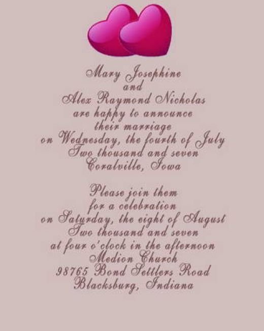 Outdoor Wedding Invitations Wording