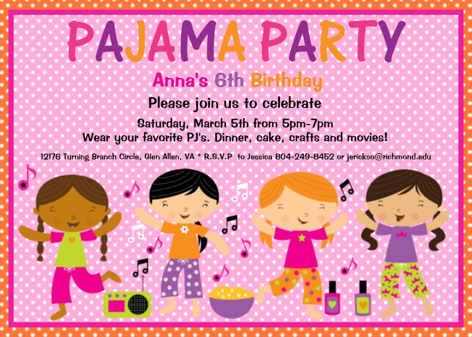 Pajama Party Invitations