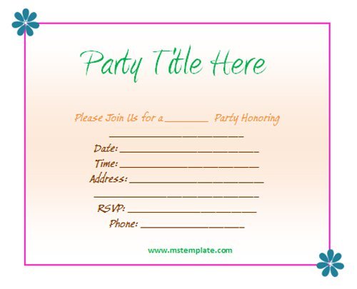 Party Invitation Templates Free Download