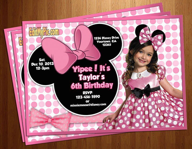 Personalized Minnie Mouse Invitations