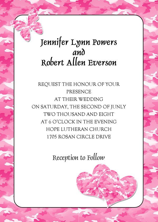 Pink Invitations Wedding