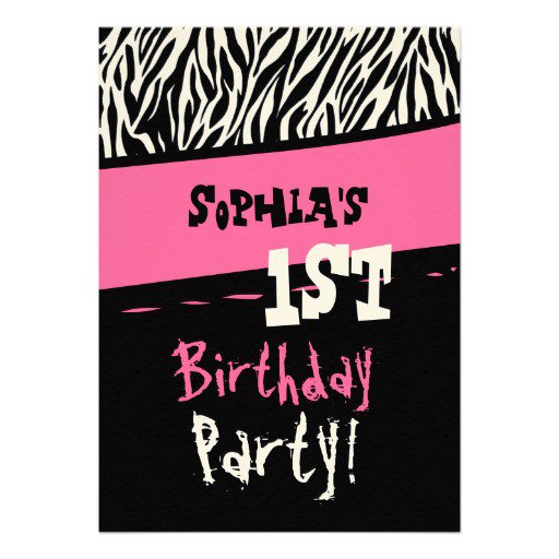 Pink Zebra Invitation Template Free