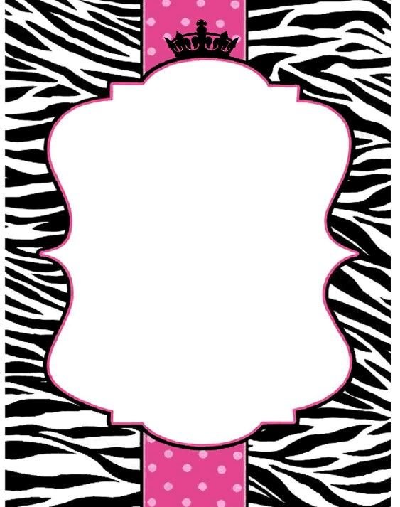 Pink Zebra Print Invitations Blank