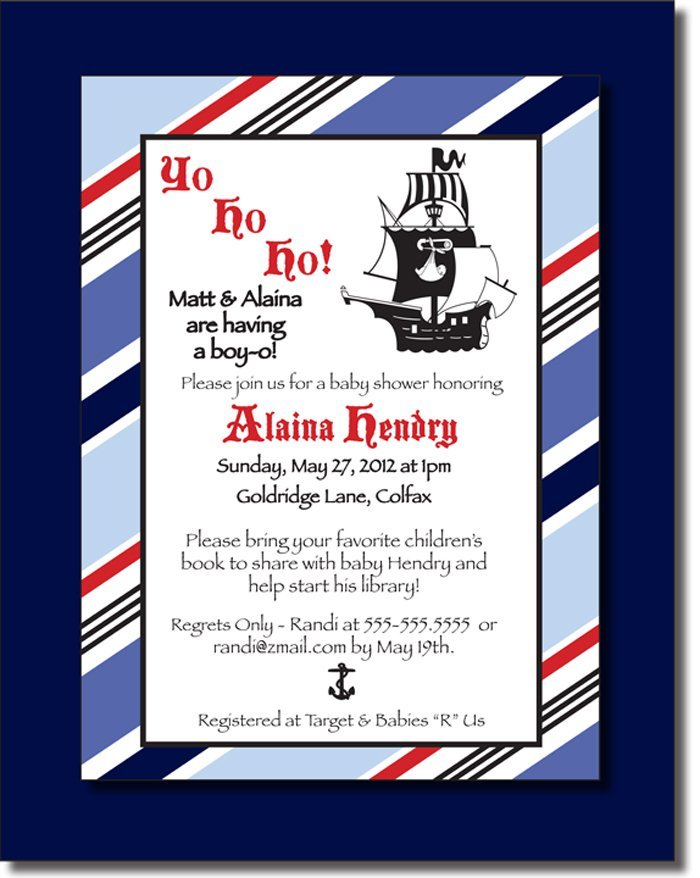 Pirate Baby Boy Shower Invitations