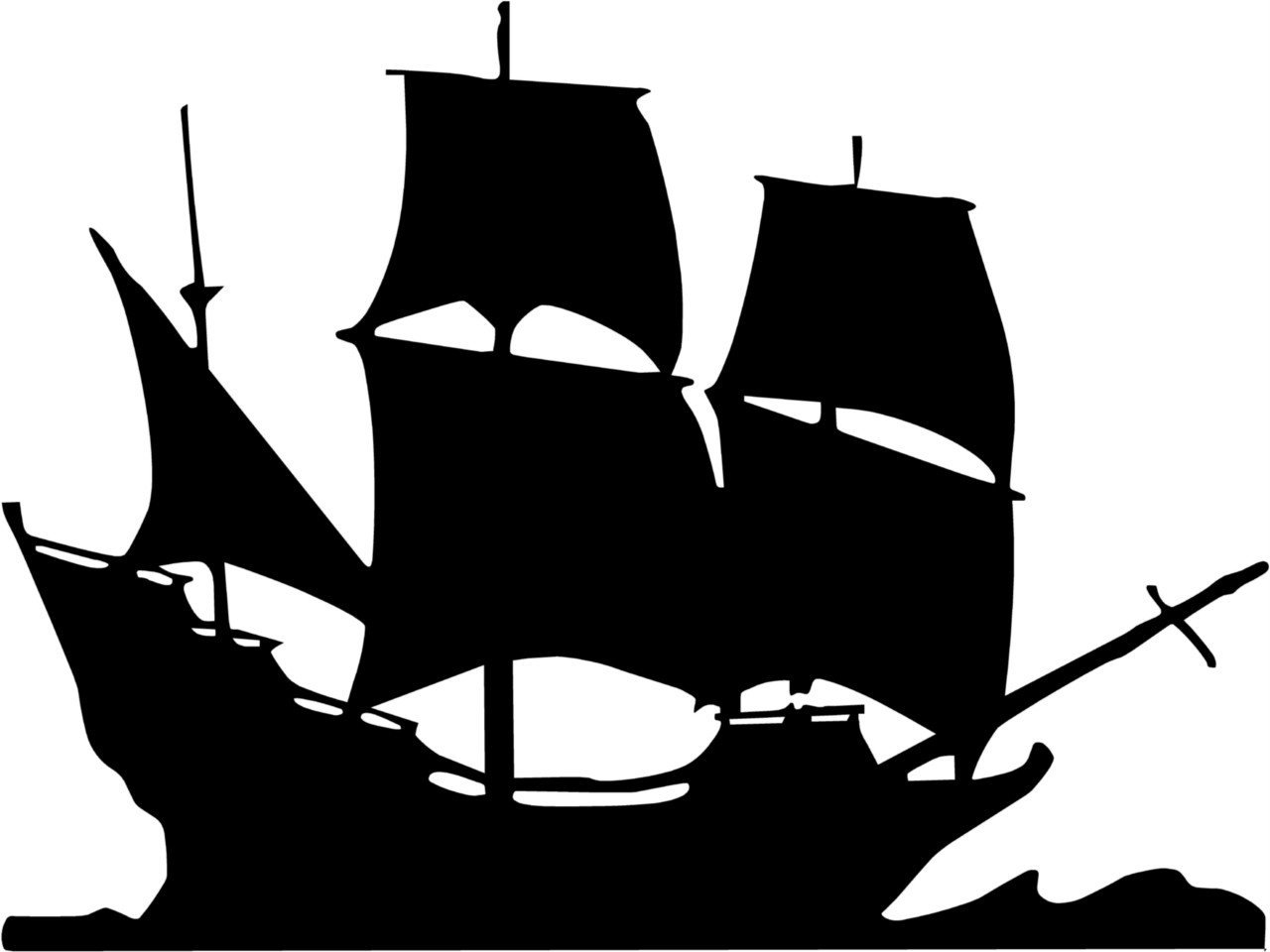 Pirate Ship Clip Art Black And White