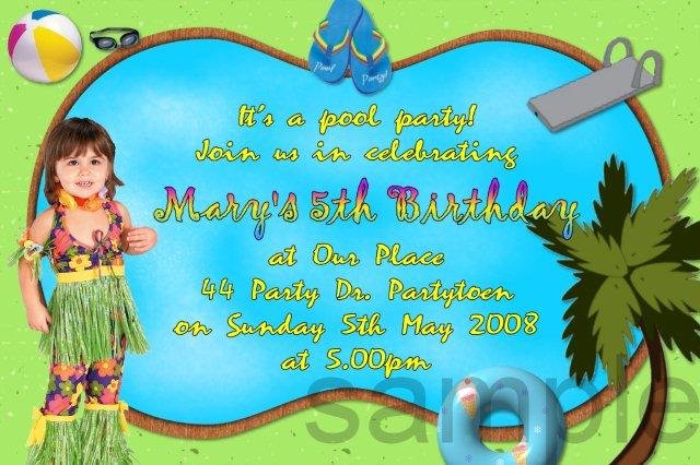 Pool Party Invitation Wording For Adults