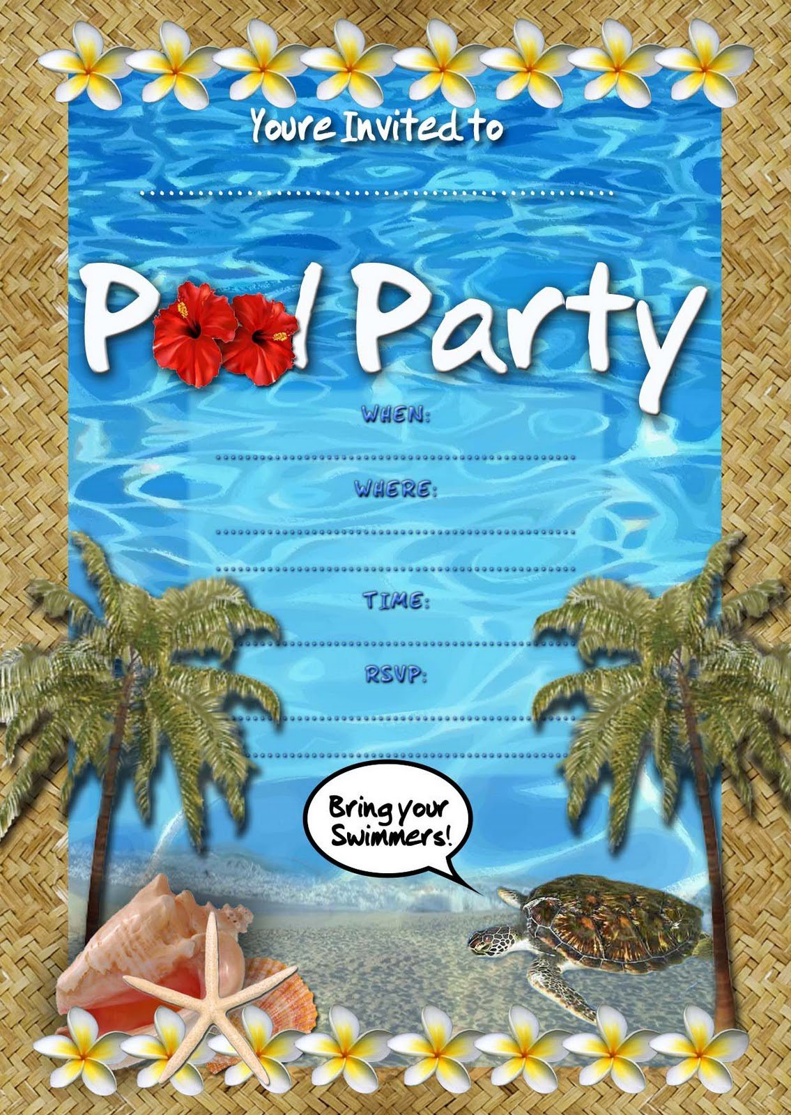 Pool Party Invitations Templates