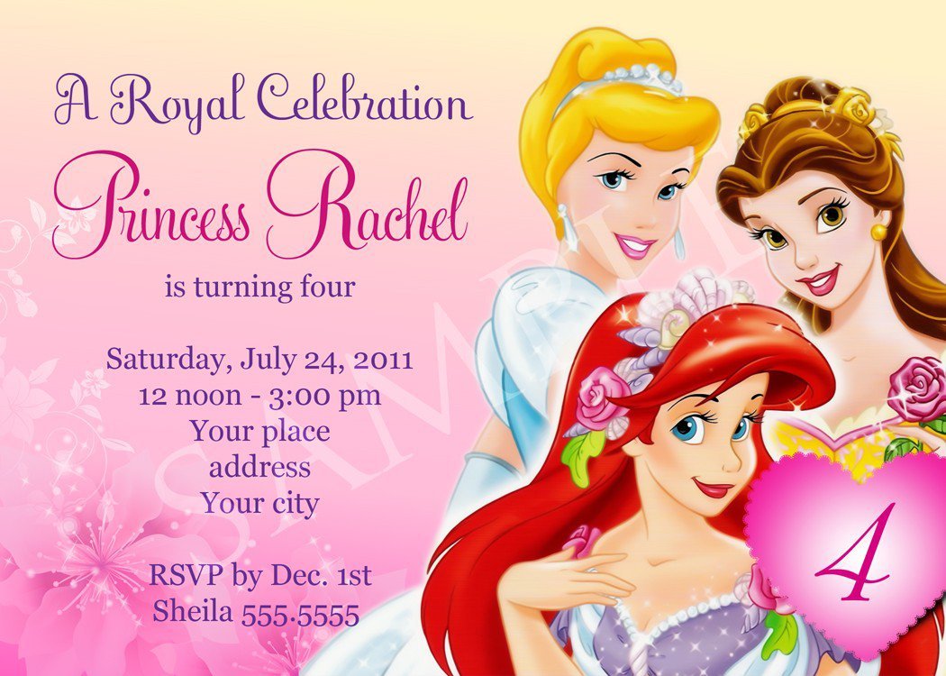 Princess Birthday Party Invitation Templates