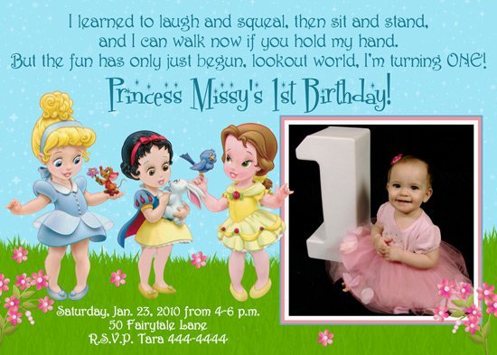 Princess Invitations Disney Baby