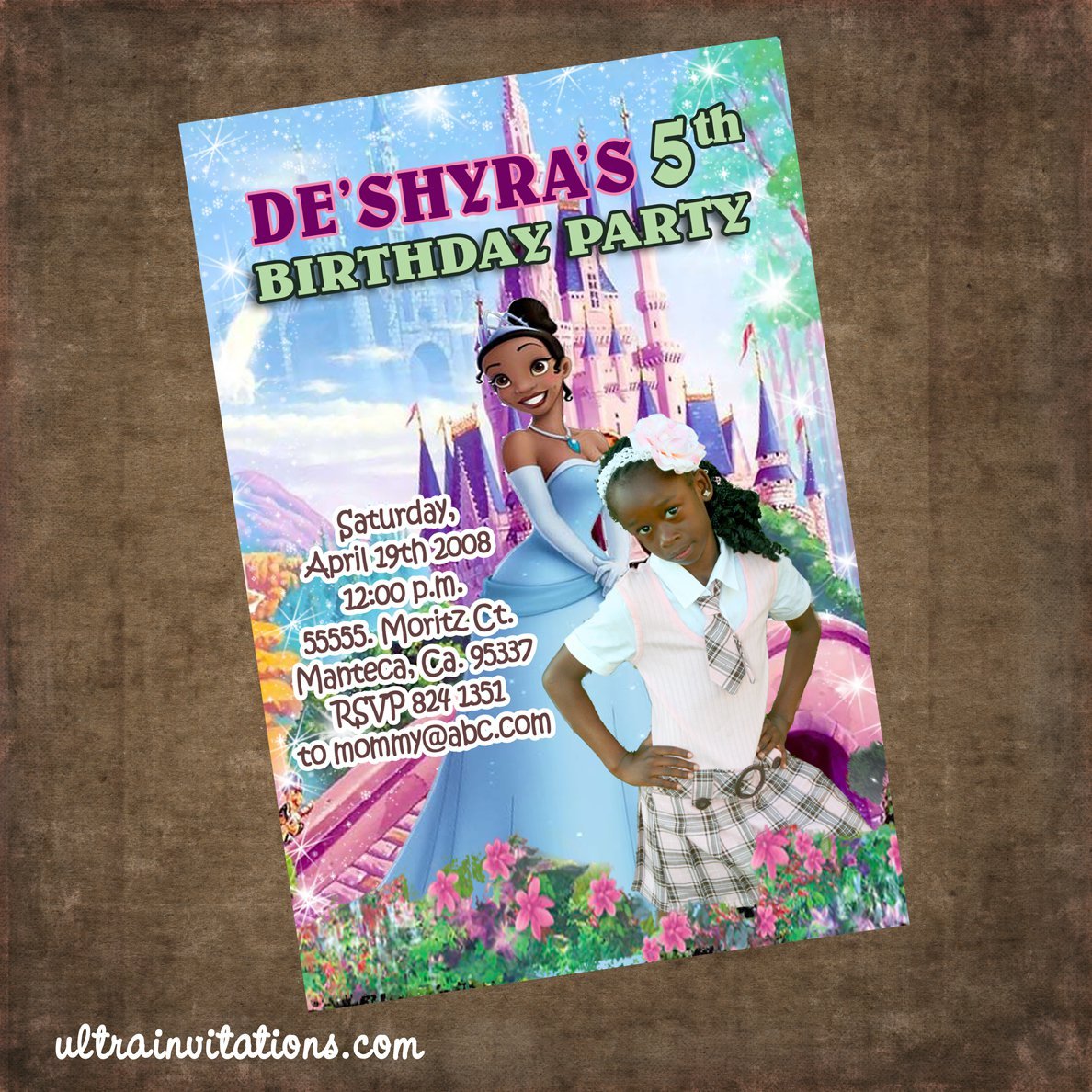 Princess Tiana Baby Shower Invitations