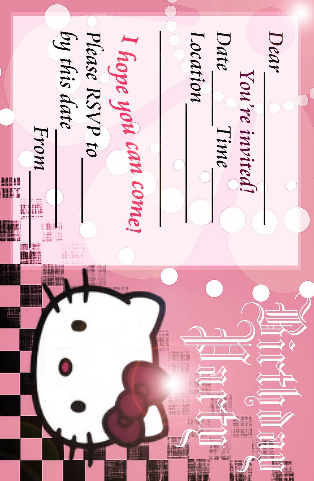 Print Hello Kitty Invitations Free