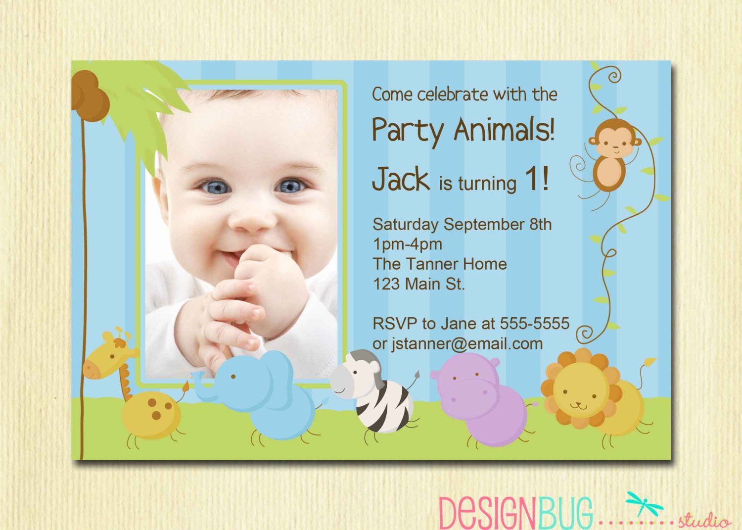 Boy 1st Birthday Invitations Printable.