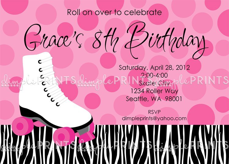 Printable Birthday Invitations Roller Skating