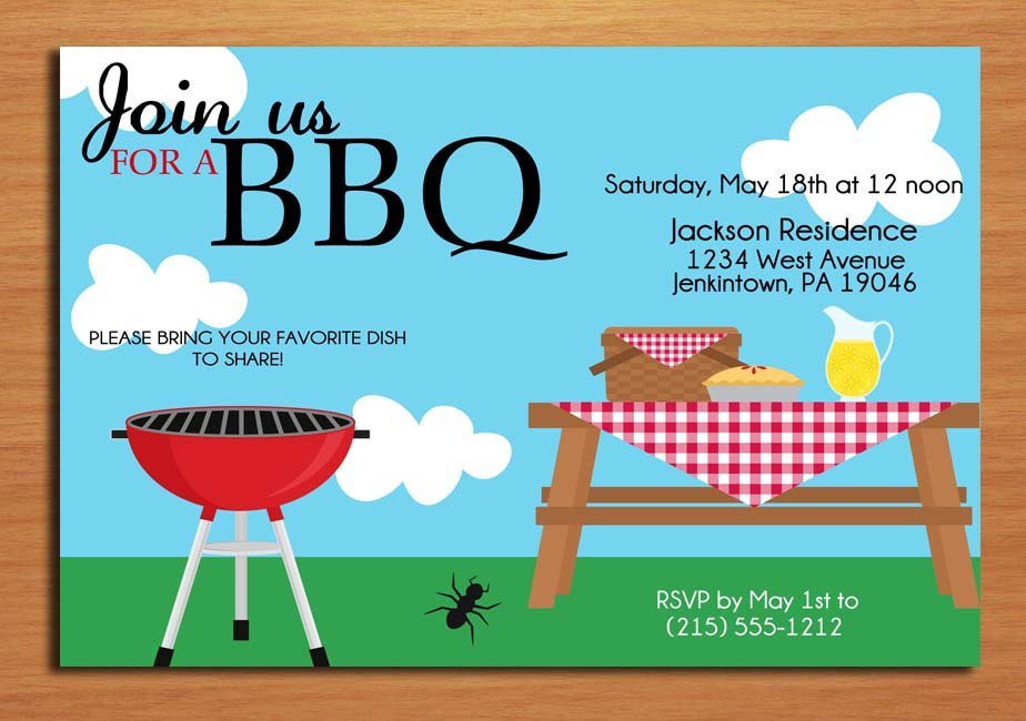 Printable Blank Bbq Invitations