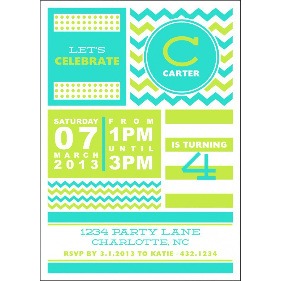 Printable Chevron Birthday Invitations
