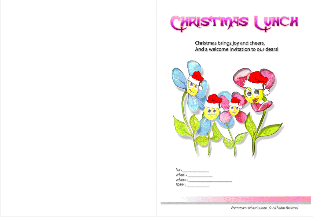 Printable Christmas Lunch Invitations Free