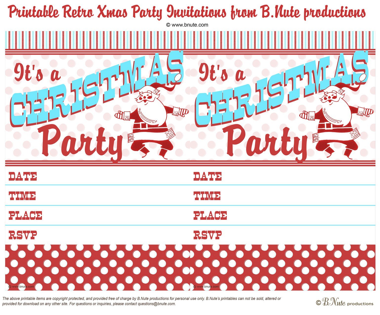 Printable Christmas Party Invitation Templates Free