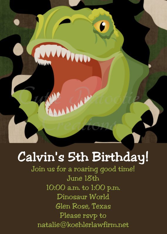 Printable Dinosaur Birthday Invitations