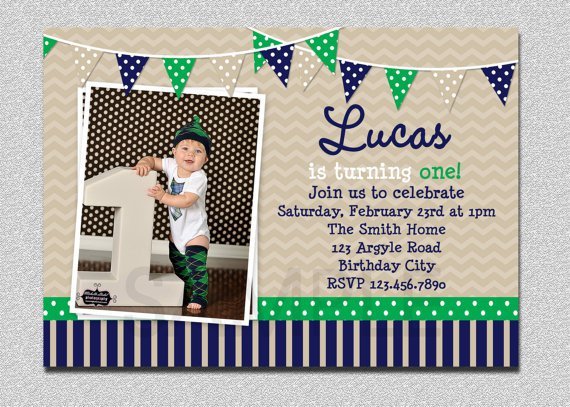 Printable First Birthday Invitations Boy