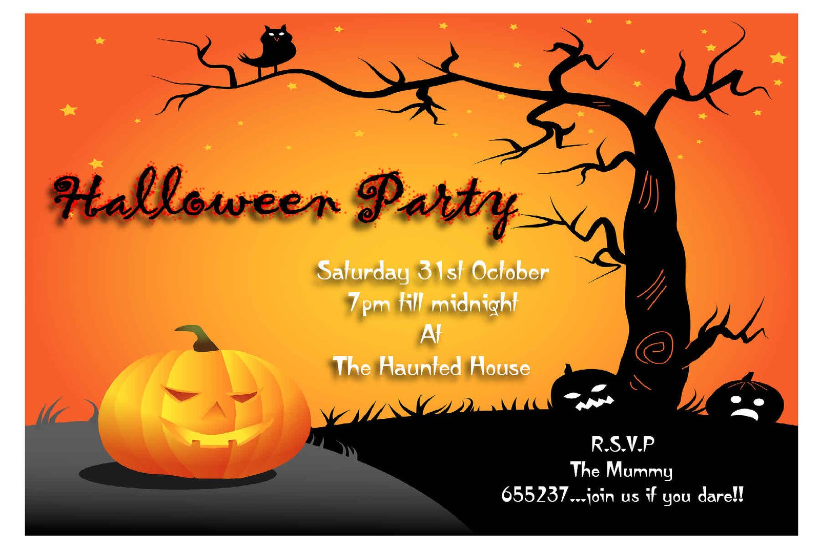 Printable Halloween Birthday Party Invitations Free