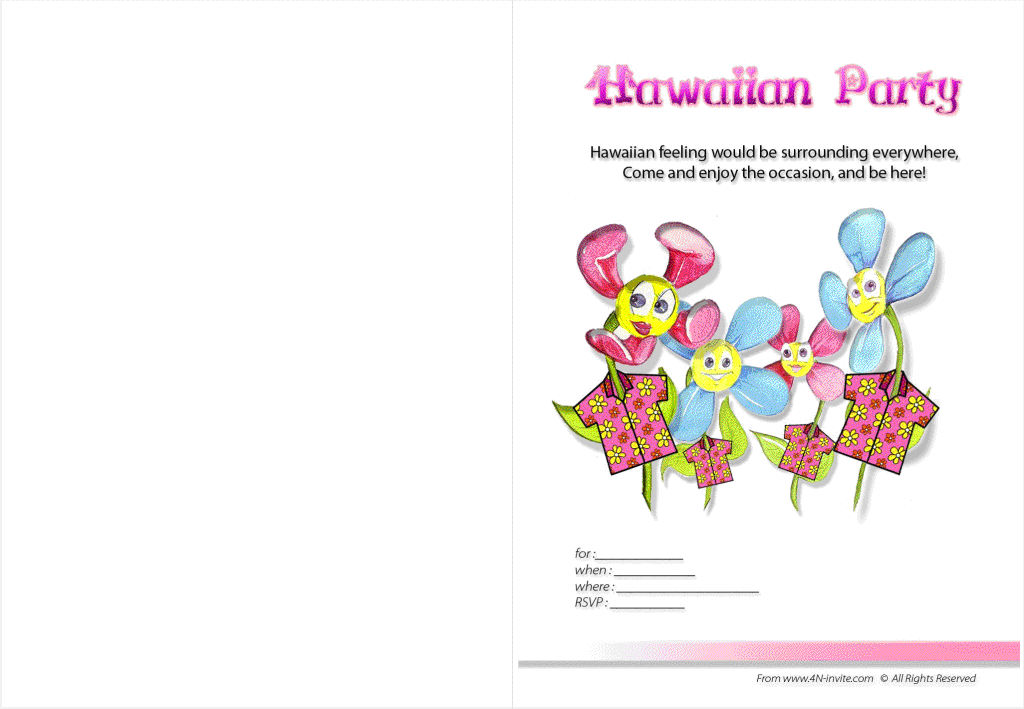Printable Hawaiian Invitation Cards