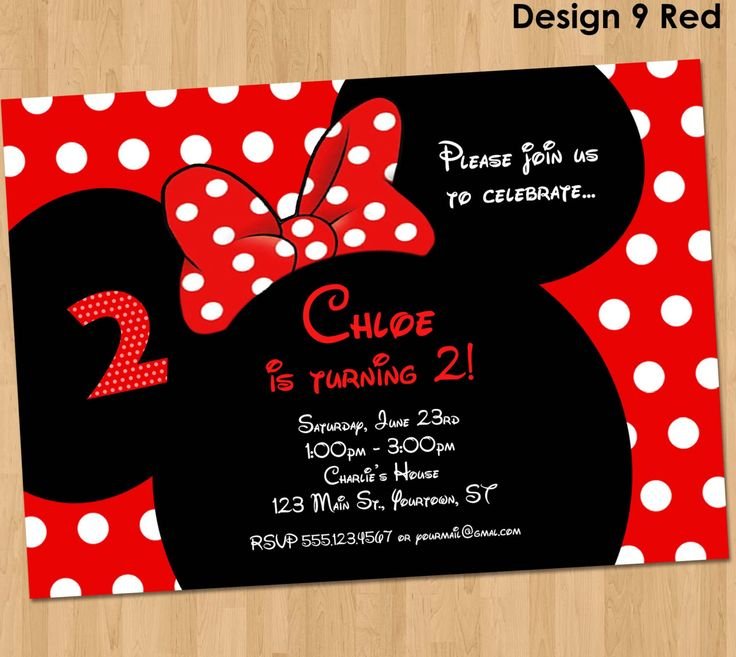 Printable Minnie Mouse Birthday Party Invitations