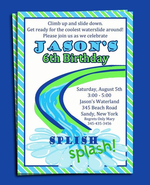 Printable Water Park Birthday Invitations