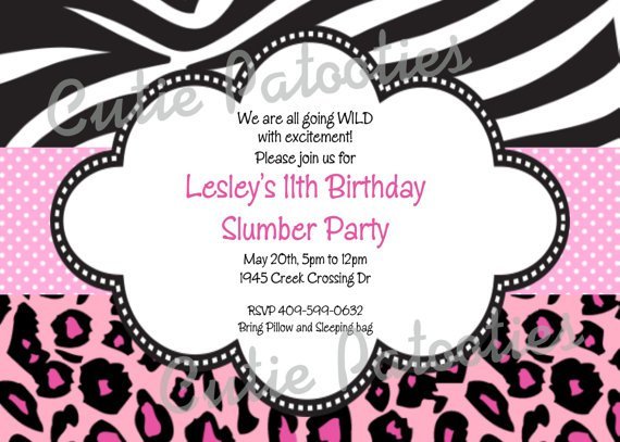 Printable Zebra Print Birthday Invitations Free